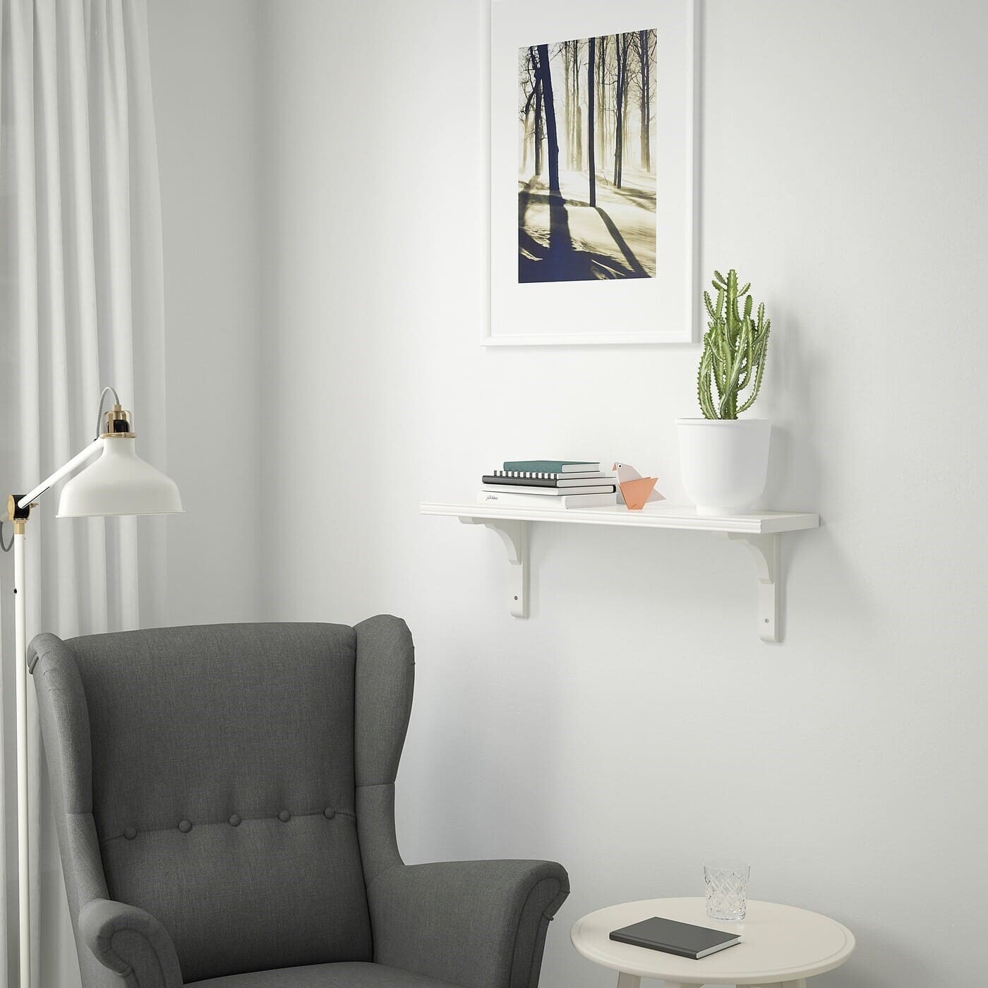 Полка навесная Ikea Bergshult/Ramshult, 80x20 см, белый — фото 3