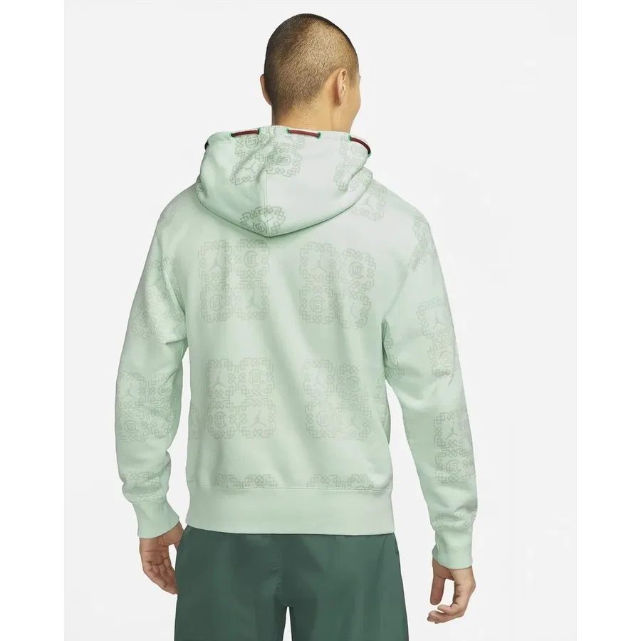 Свитшот мужской с капюшоном, с принтом, Jordan x Clot Fleece Limited Edition, Nike, Цвет Barely Green — фото 3