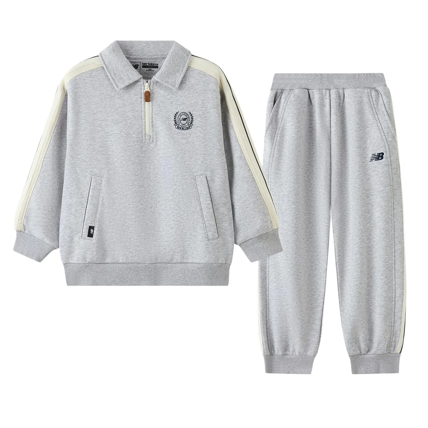 Детский спортивный комплект с отложным воротником, New Balance, Gray