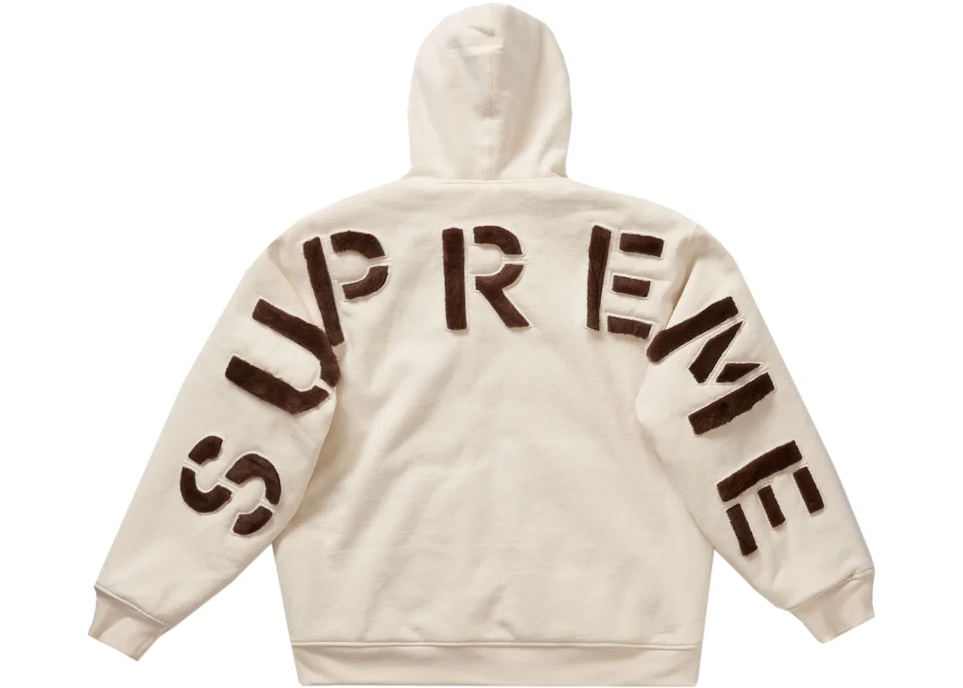 Мужская худи с искусственным мехом Supreme Faux Fur Lined Zip Up Hooded Sweatshirt, Natural