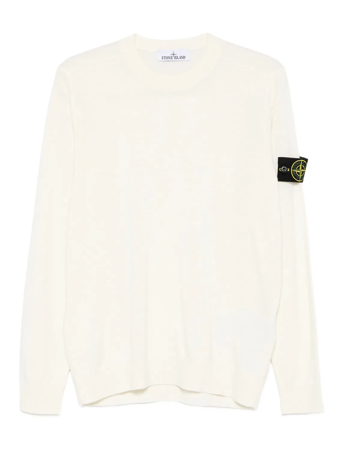 Свитер из шерши с накладными карманами Stone Island, слоновая кость
