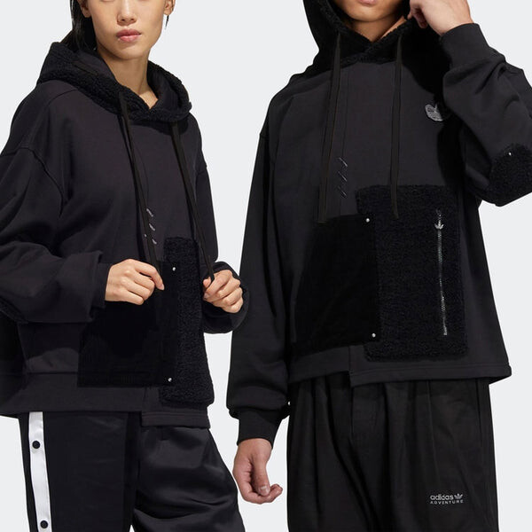 Толстовка adidas originals Series Irregular Splicing Sports Black, мультиколор — фото 4