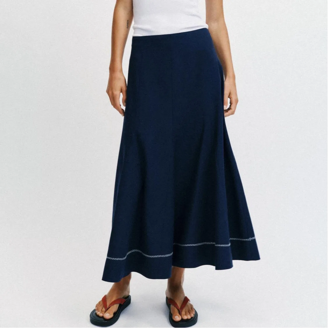 Женская юбка-трапеция свободного кроя Bright Blue ZARA, Bright Blue — фото 4
