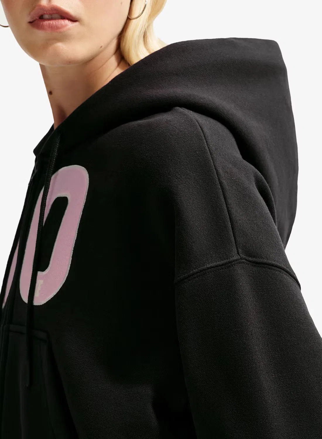Худи укороченное с капюшоном Studio Nike, черный — фото 4