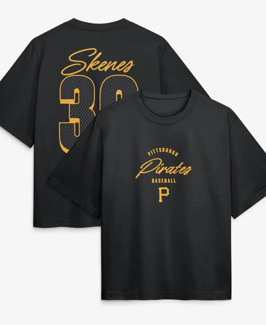 Женская черная футболка Paul Skenes Pittsburgh Pirates Premium Essentials Boxy с фамилией и номером Nike, Black
