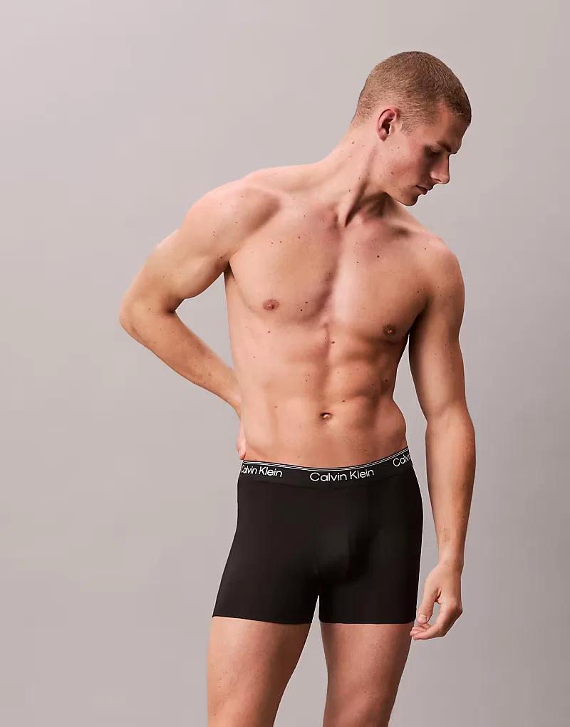Боксеры-брифы микро стретч 3 шт Calvin Klein, черный — фото 2