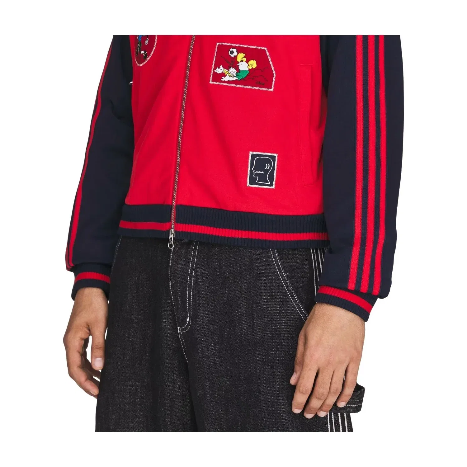Мужская куртка с принтом Adidas x Brain Dead x Disney Track Jacket Asia Sizing 'Better Scarlet', красный — фото 4