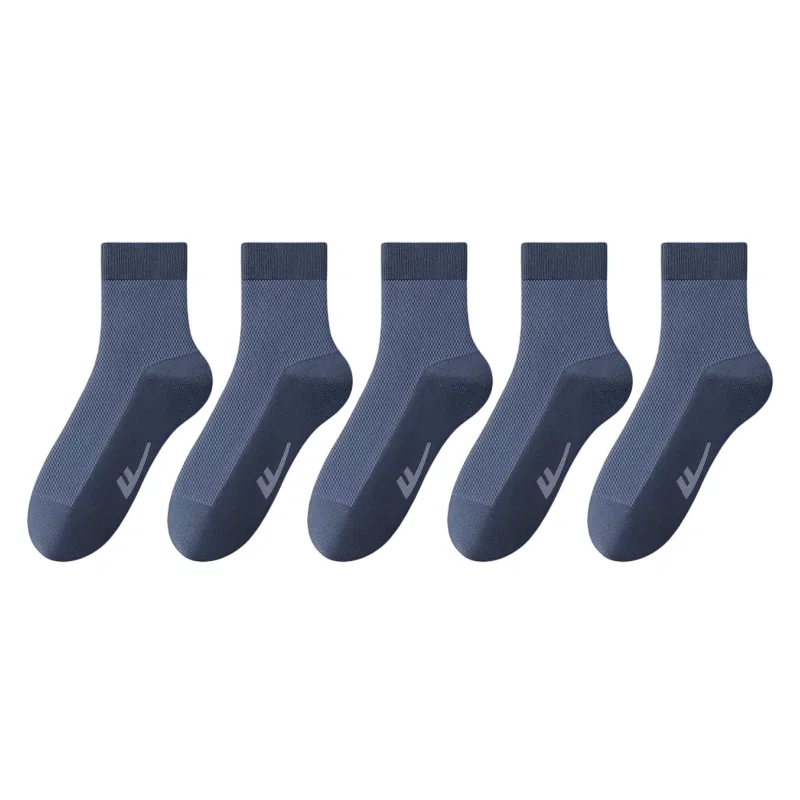 Детские носки-гольфы с антибактериальной пропиткой, 5 пар, Warrior Huili, Navy Blue 5 Pack, WARRIOR