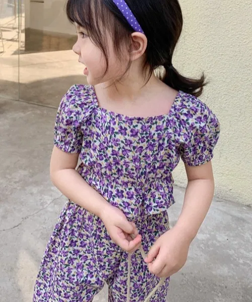 Детский комплект из топа и жакета с принтом Tickle, Purple — фото 2