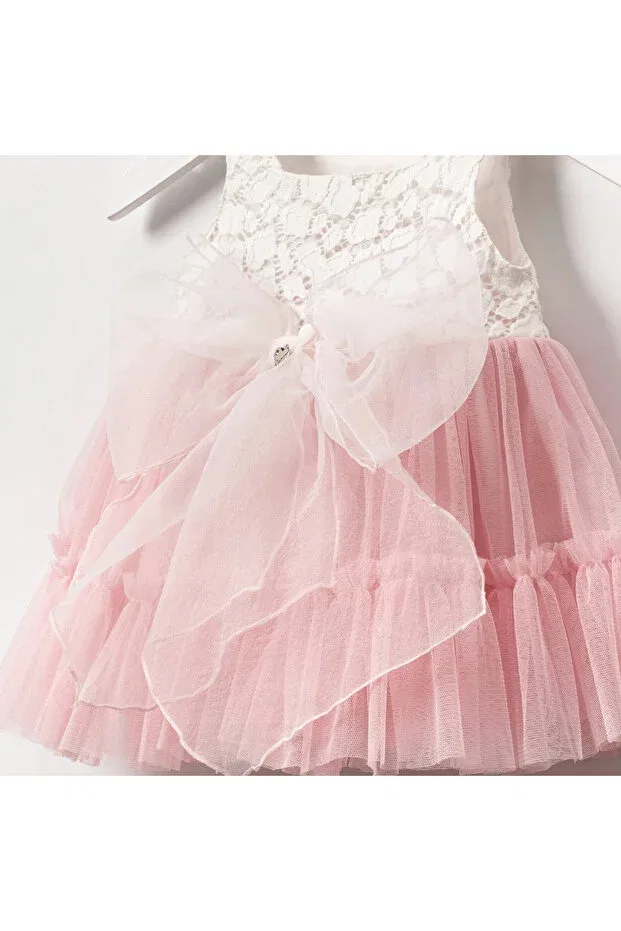 Детское платье для девочек с принтом Ma Moi Baby For A Little Smile, Powder Pink — фото 2