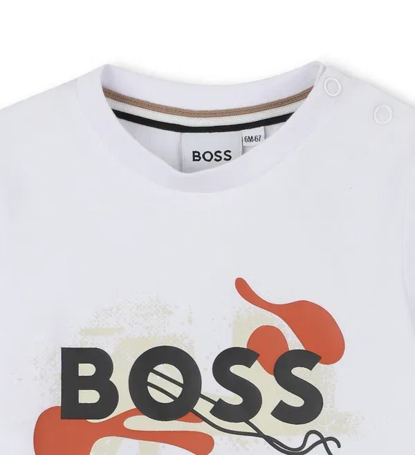 Топ с длинными рукавами Boss Kidswear, белый — фото 3