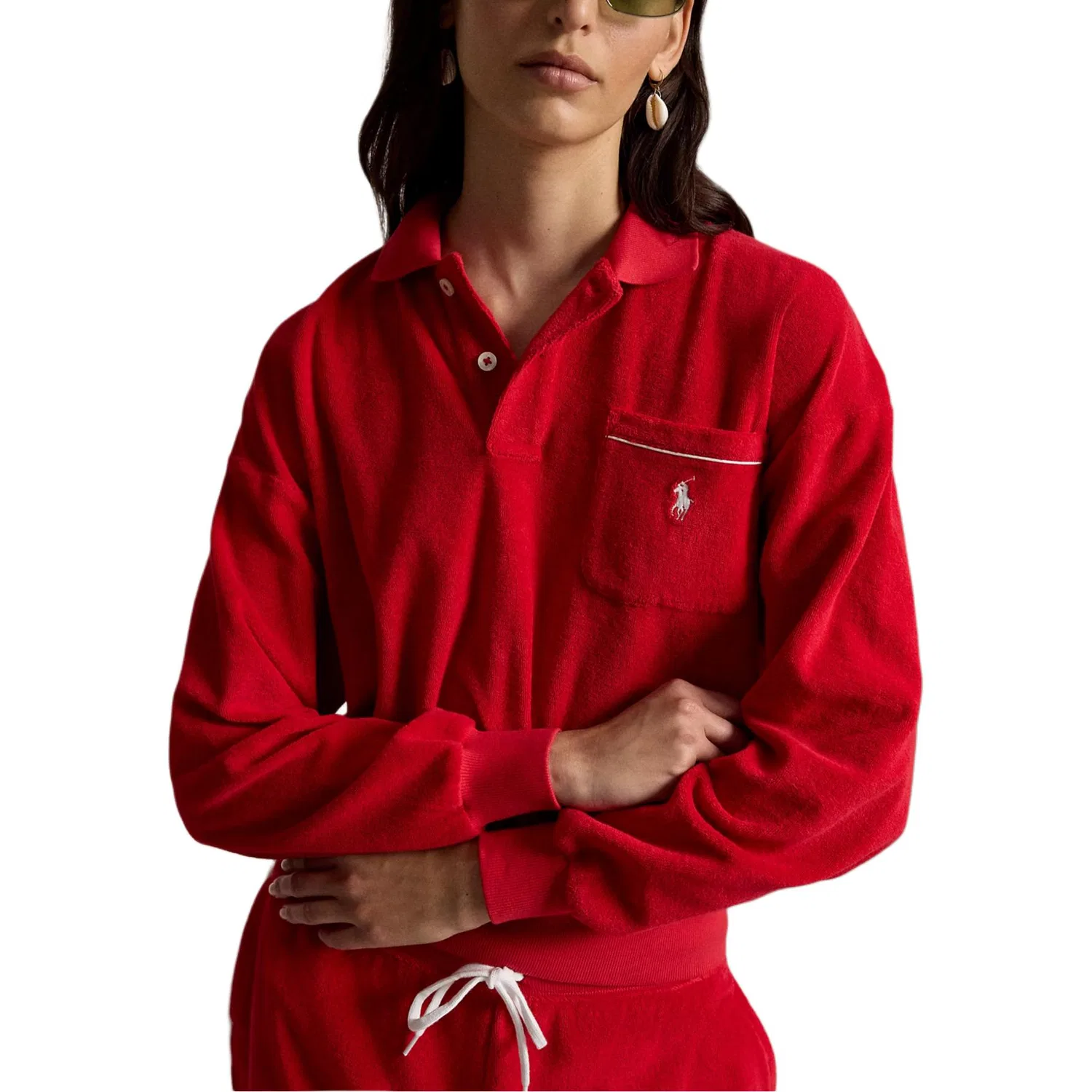 Женское поло свободного кроя Polo Ralph Lauren, Cruise Red — фото 3
