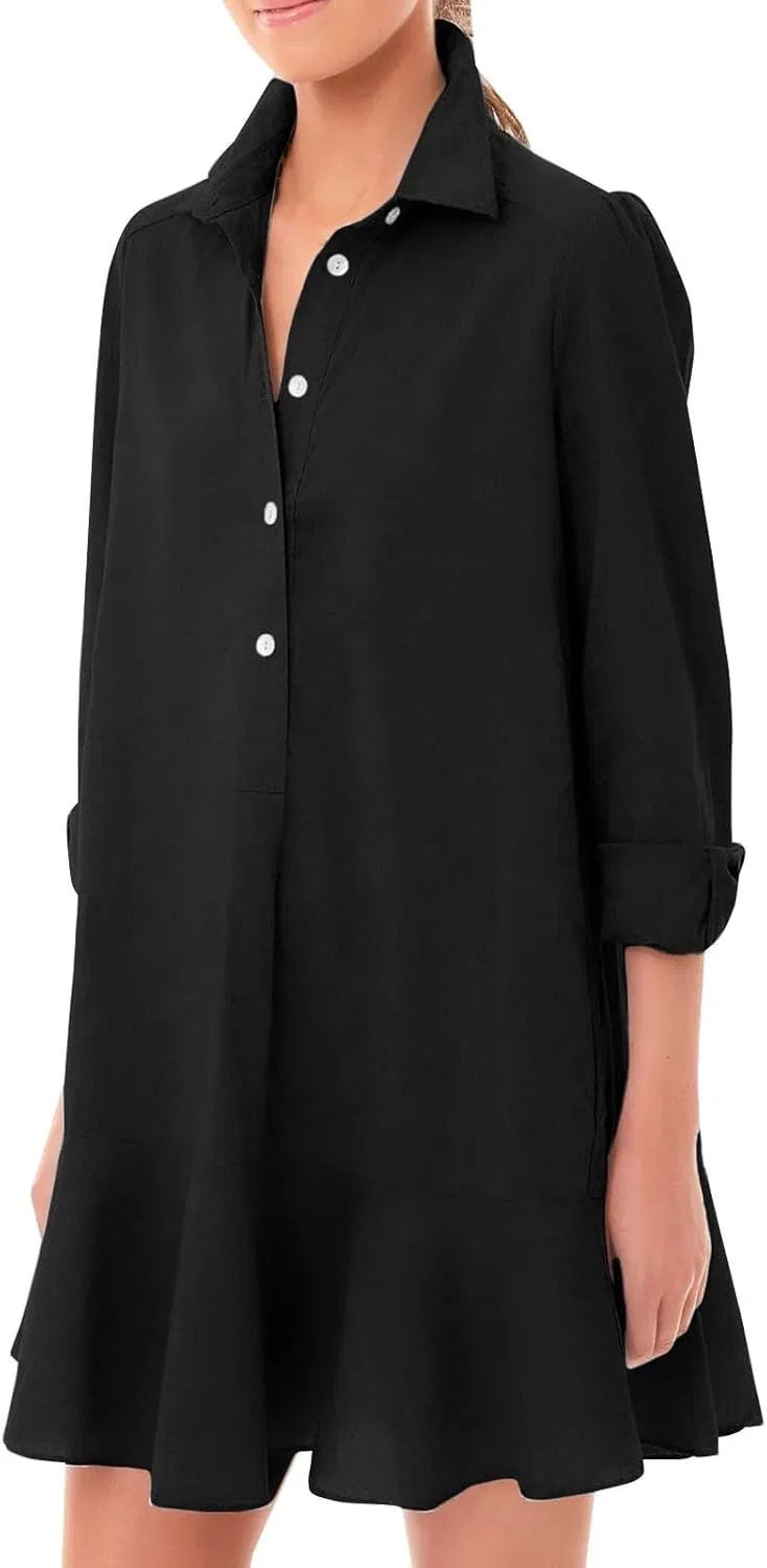 Женское летнее платье с принтом Cami Shirt, Black