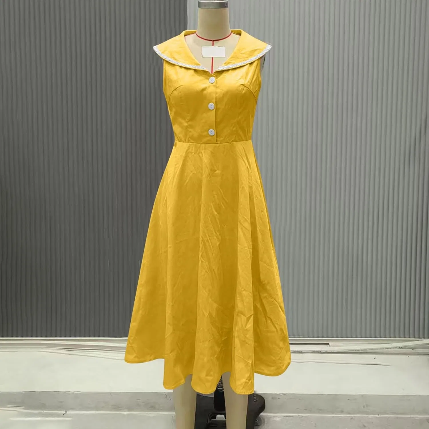 Женское коктейльное платье A-силуэта 1950-х, Yellow — фото 2