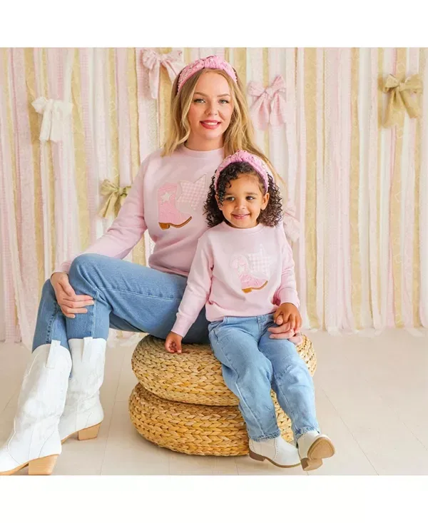 Детская толстовка с патчем для девочек Cowgirl Patch Sweet Wink, Ballet Pink — фото 4