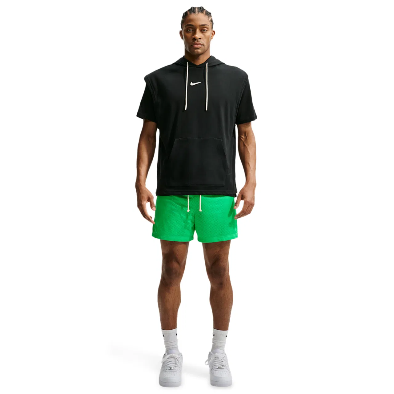 Мужские дышащие шорты для тренировок Dri-FIT Standard Issue Mesh 5IN Nike, Green Shock/Pale Ivory — фото 3
