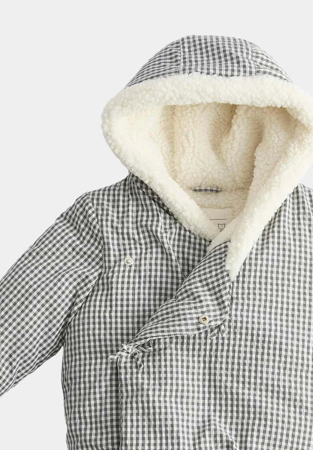 Пальто в клетку средней плотности с бантом. Унисекс - зимнее пальто Marks & Spencer, Black Mix — фото 2