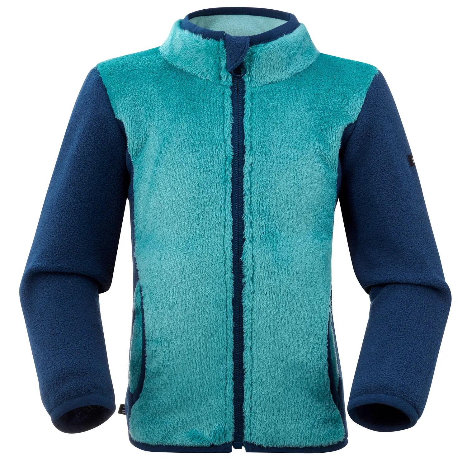 Детская флисовая куртка для девочек Midwarm Wedze, Blaugrau Mitternachtsblau — фото 2