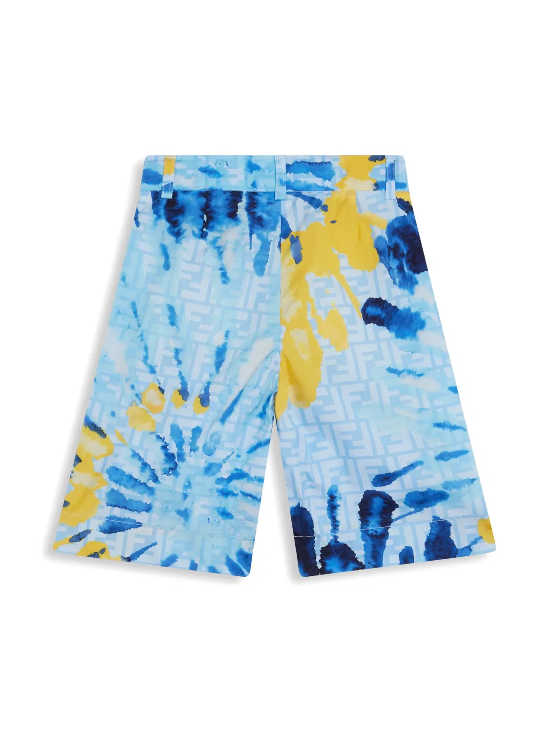 Шорты с tie-dye принтом из хлопка FENDI, голубой — фото 3