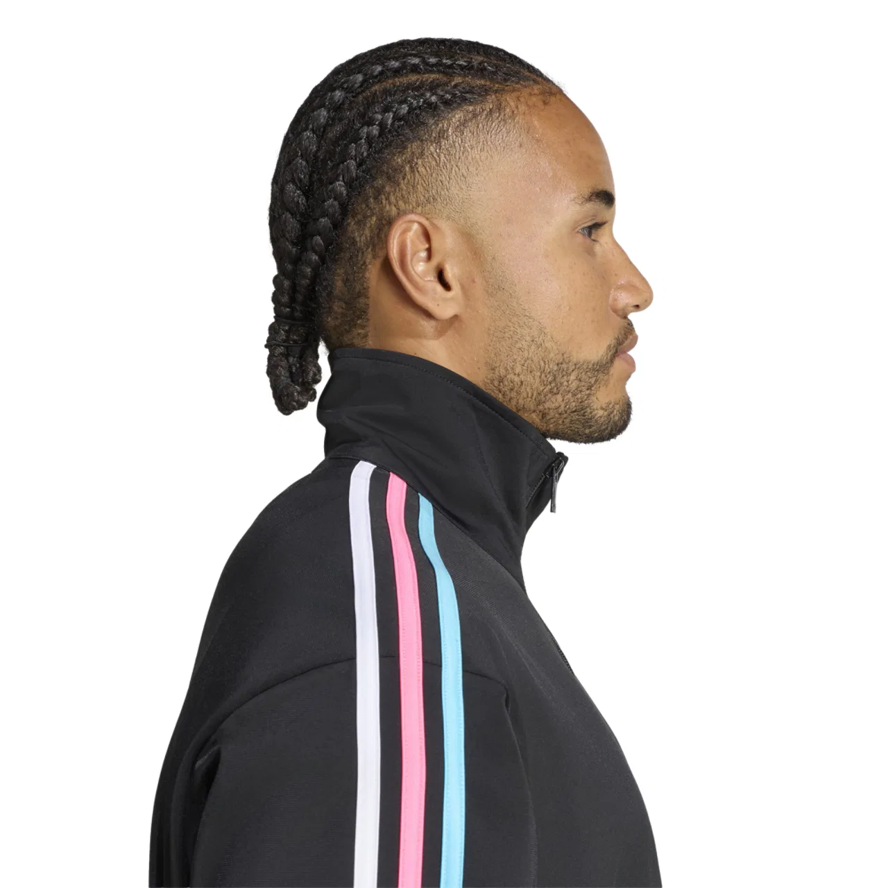 Мужская куртка свободного кроя с молнией Firebird Track Top adidas, Black/Multicolor — фото 4