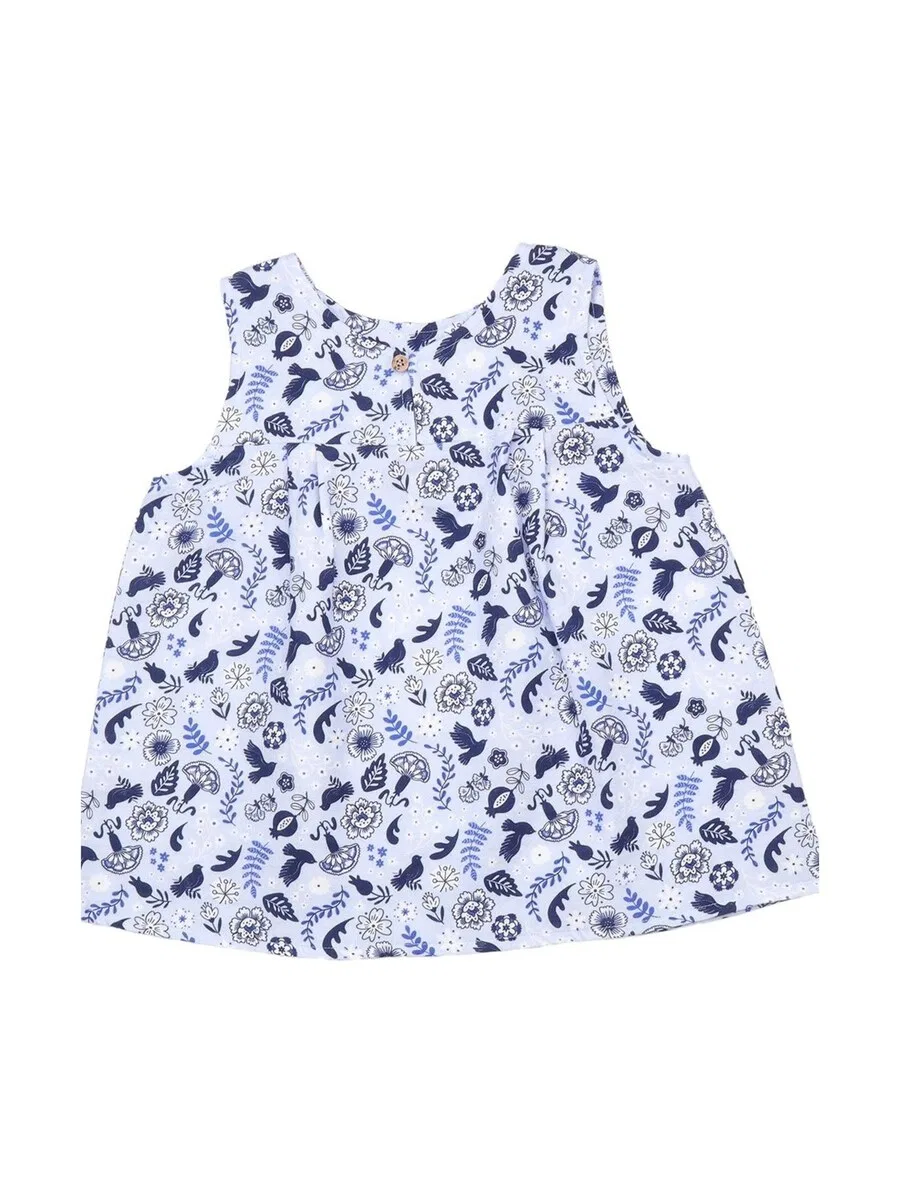 Туника Walkiddy 'Walkiddy - Blue Birds and Flowers Tunic' синего цвета — фото 2