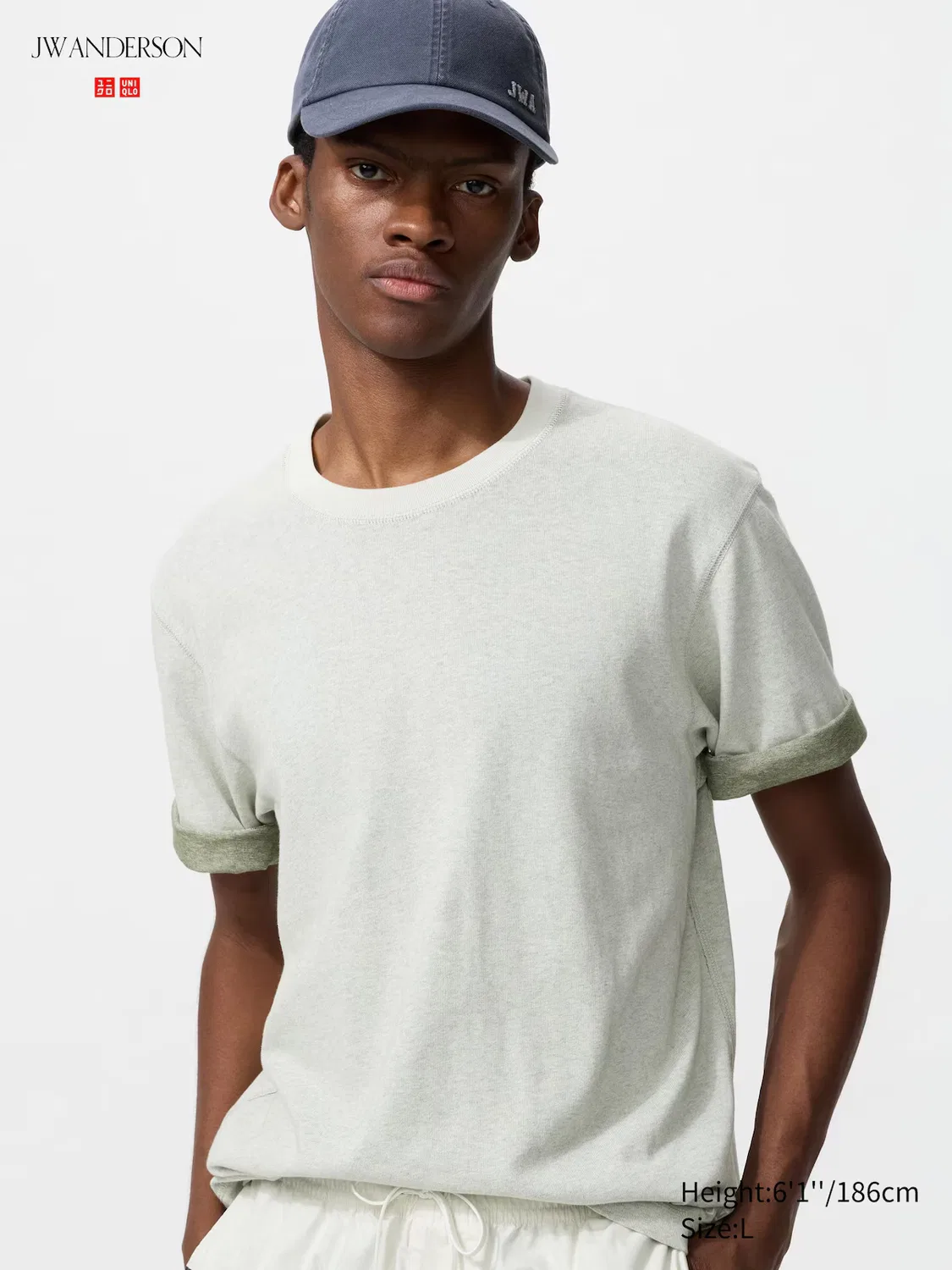 Футболка Uniqlo, двухцветная, натуральный