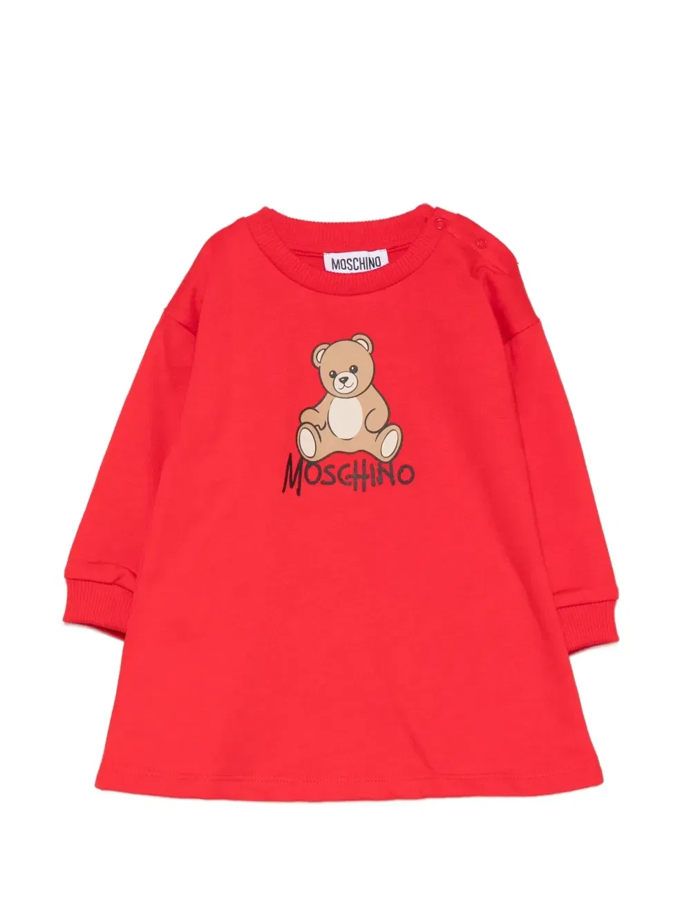 Платье с логотипом Медвежонка Тедди Moschino Kids, красный