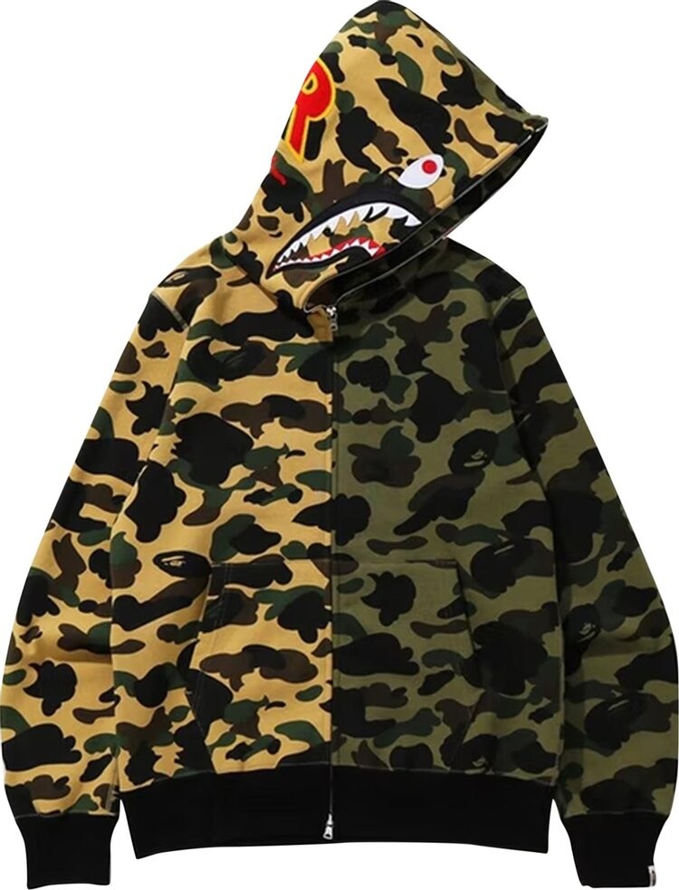 

Худи BAPE 1st Camo Half Shark Full Zip Hoodie 'Green/Yellow', разноцветный, Серый, Худи BAPE 1st Camo Half Shark Full Zip Hoodie 'Green/Yellow', разноцветный