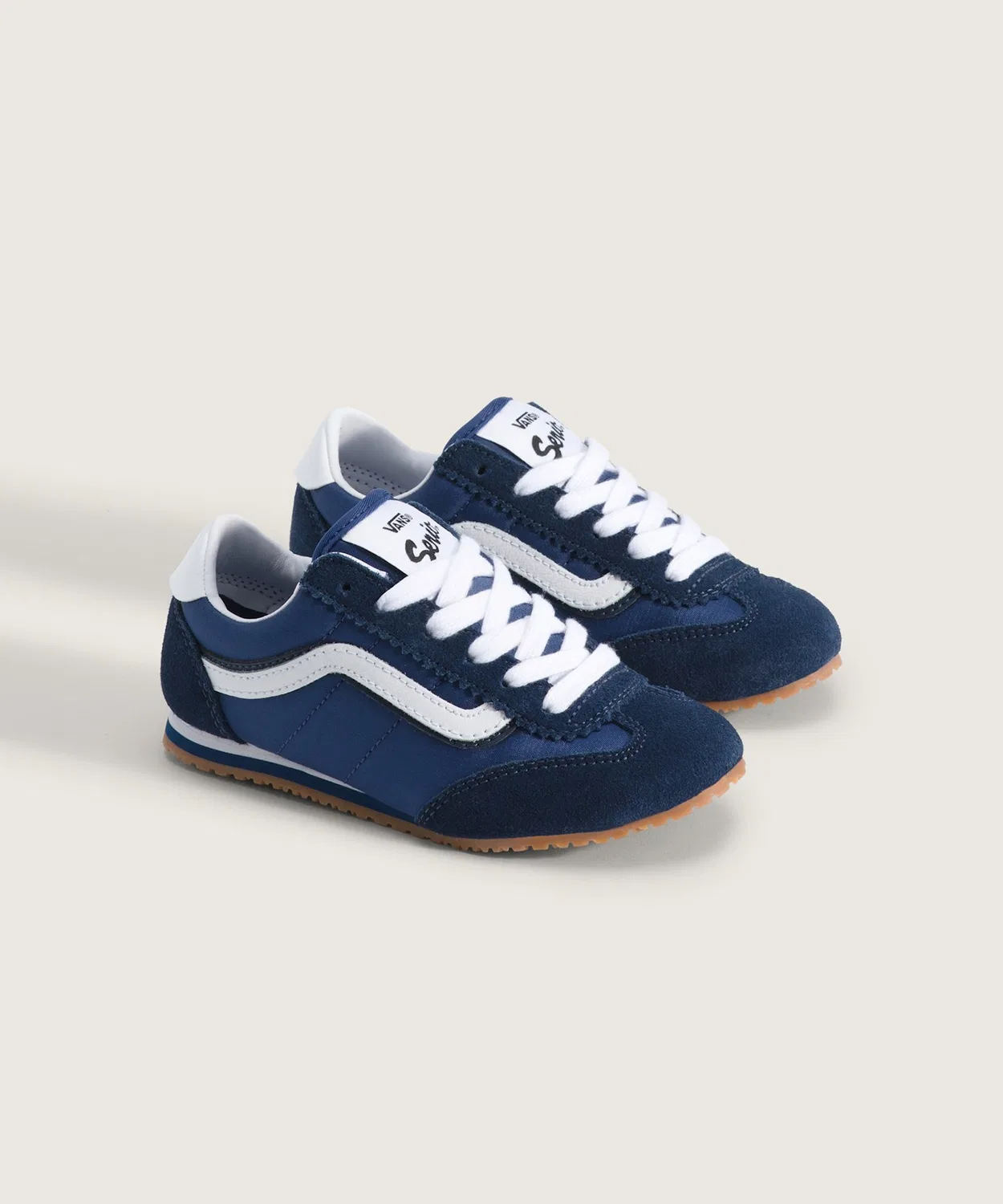 Детские кроссовки с замшевым верхом Super Lowpro True Navy VANS, Navy — фото 2