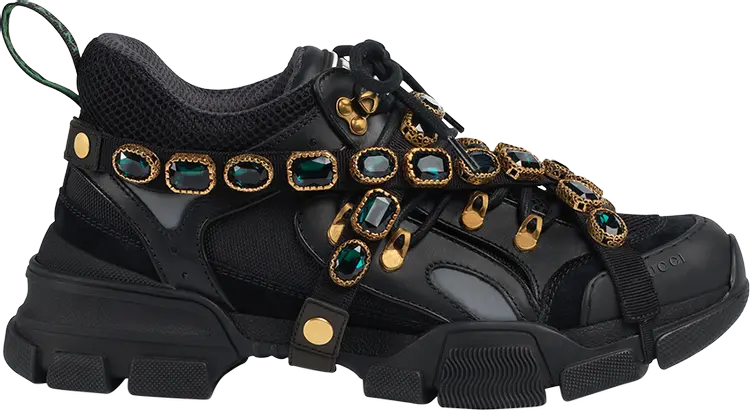 

Кроссовки Gucci Flashtrek Crystals Black, черный
