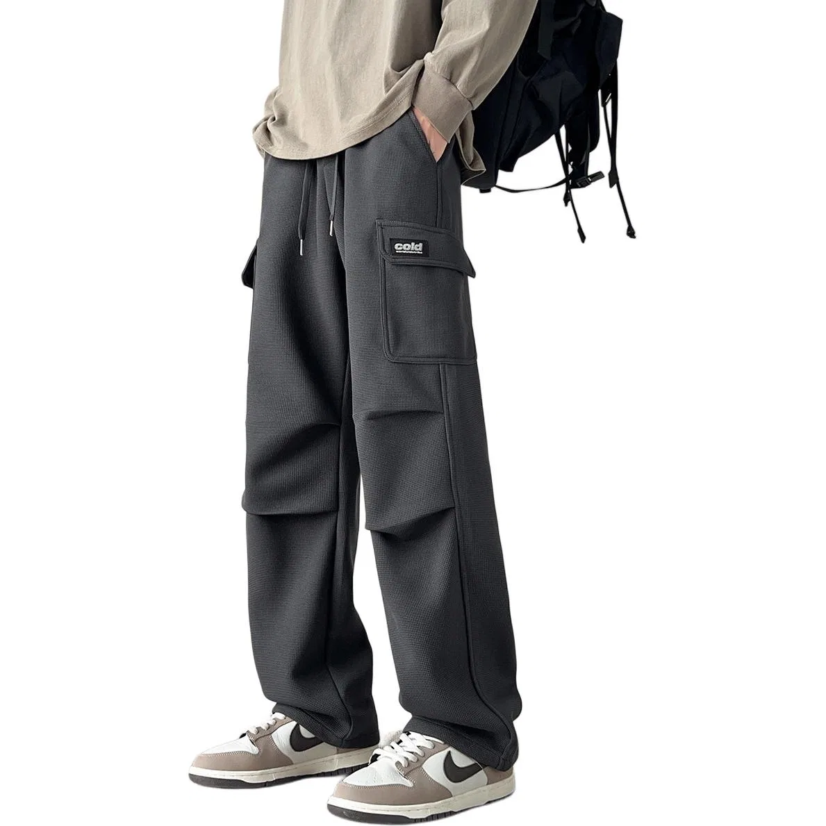 Детские унисекс брюки карго с большими карманами Tonlion, Dark Gray