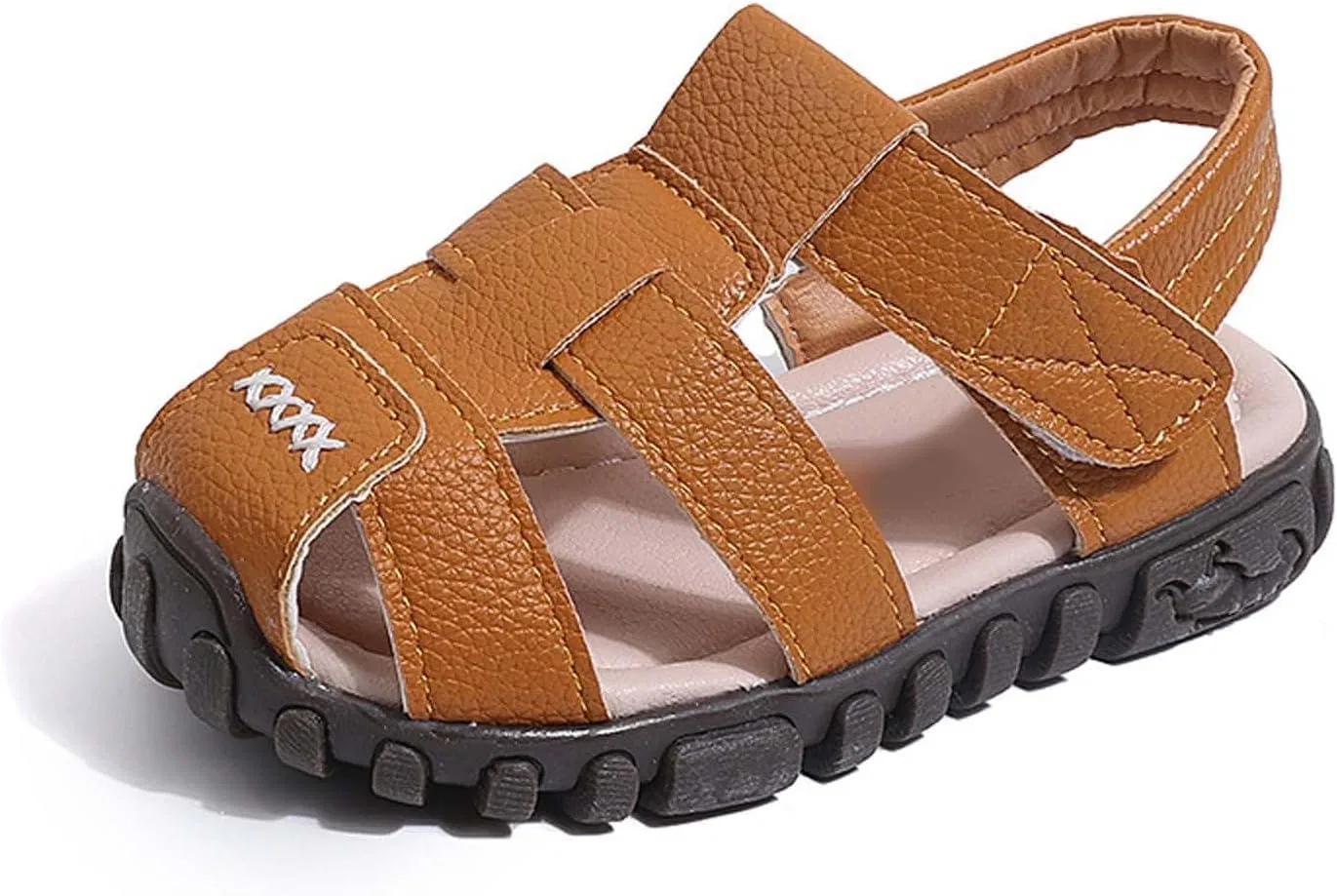 Детские спортивные сандалии из кожи с закрытым носком для мальчиков и девочек, Yellow