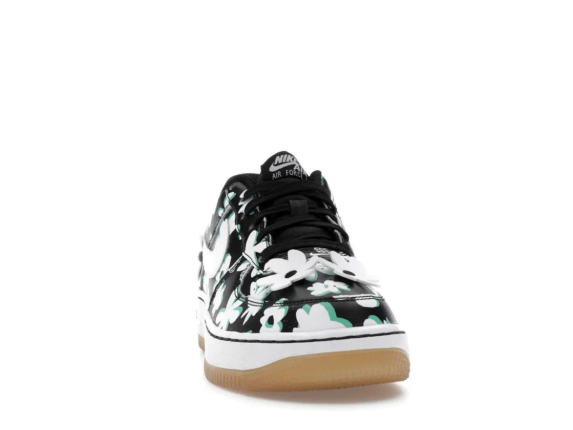 Детские кроссовки с цветочным принтом Nike Air Force 1 Low '07 LV8, Black/Spring Green/Gum Light Brown/White — фото 2