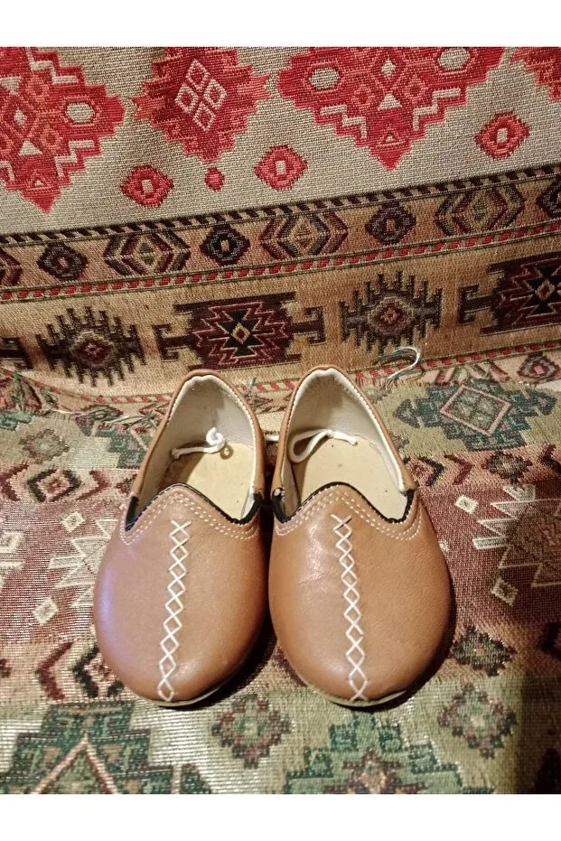 Детские балетки для девочек с этническим принтом Mekapçı Ihsan, Brown