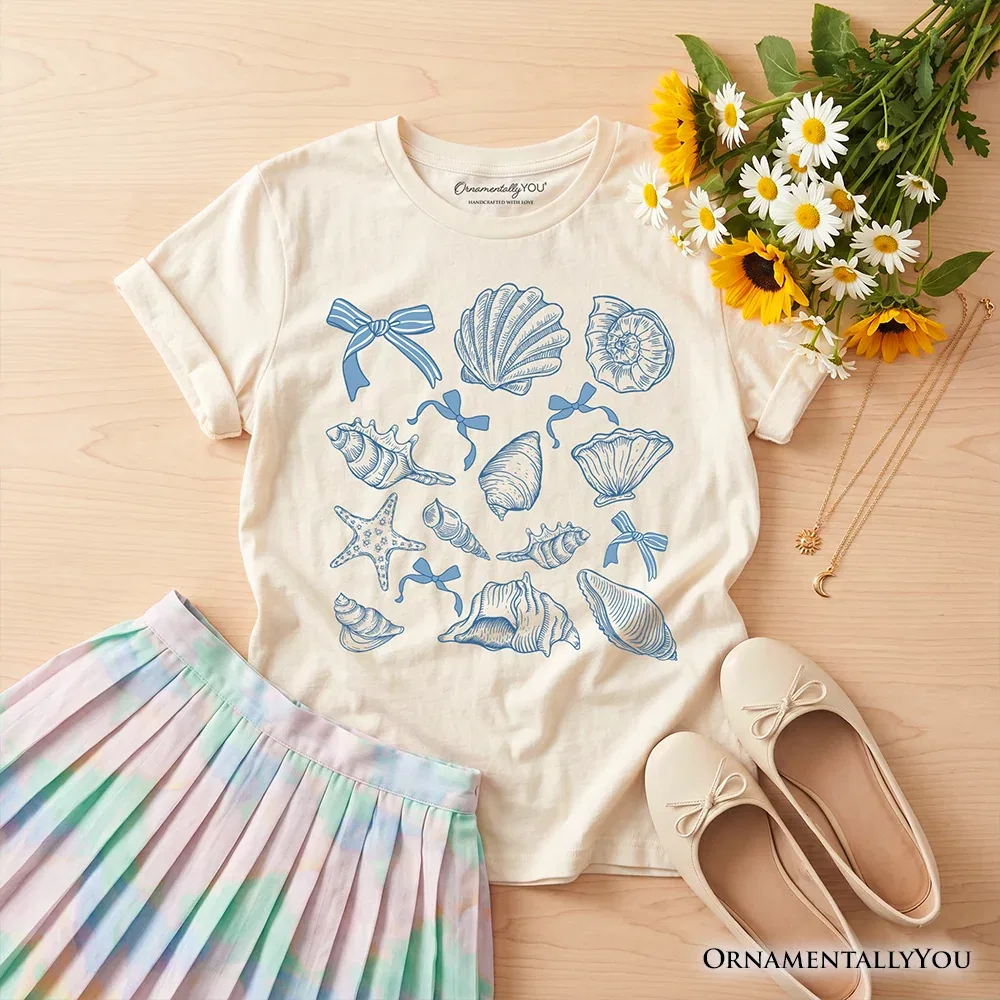 Детская футболка с принтом Seashell Summer Vibe OrnamentallyYou, Natural