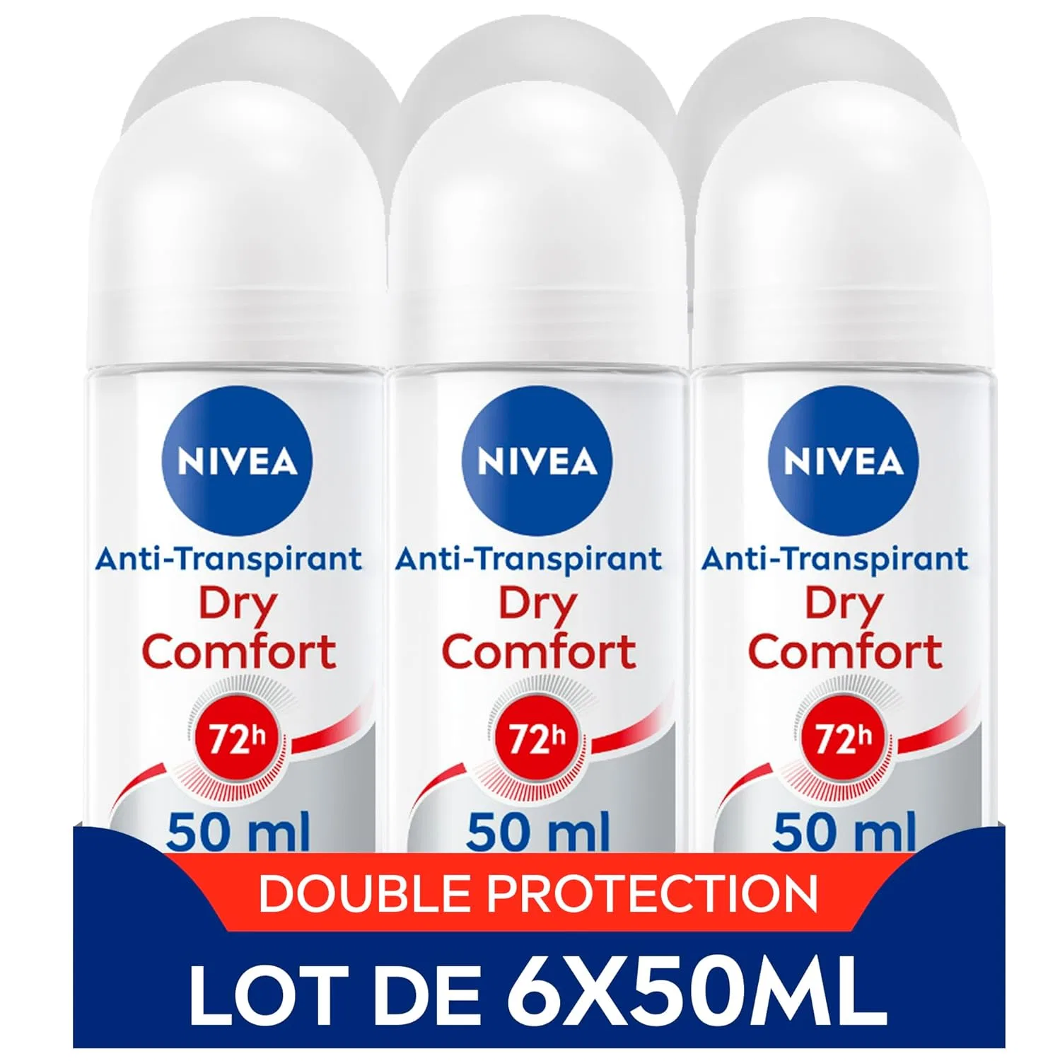 Антиперспирант-дезодорант Dry Comfort, NIVEA, набор 6x50 мл