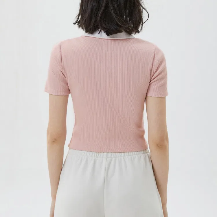 Поло-рубашка с воротником, прямая посадка, GAP, Light Pink — фото 4