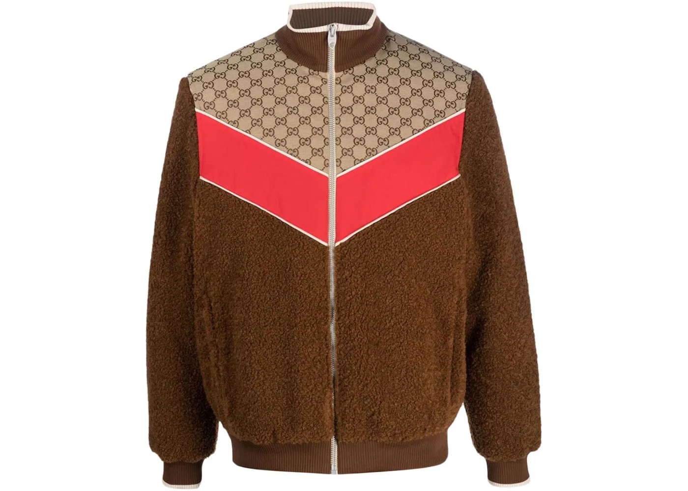 Мужская куртка с принтом GG Monogram-Pattern Zip-Up Jacket Gucci, Brown/Pink