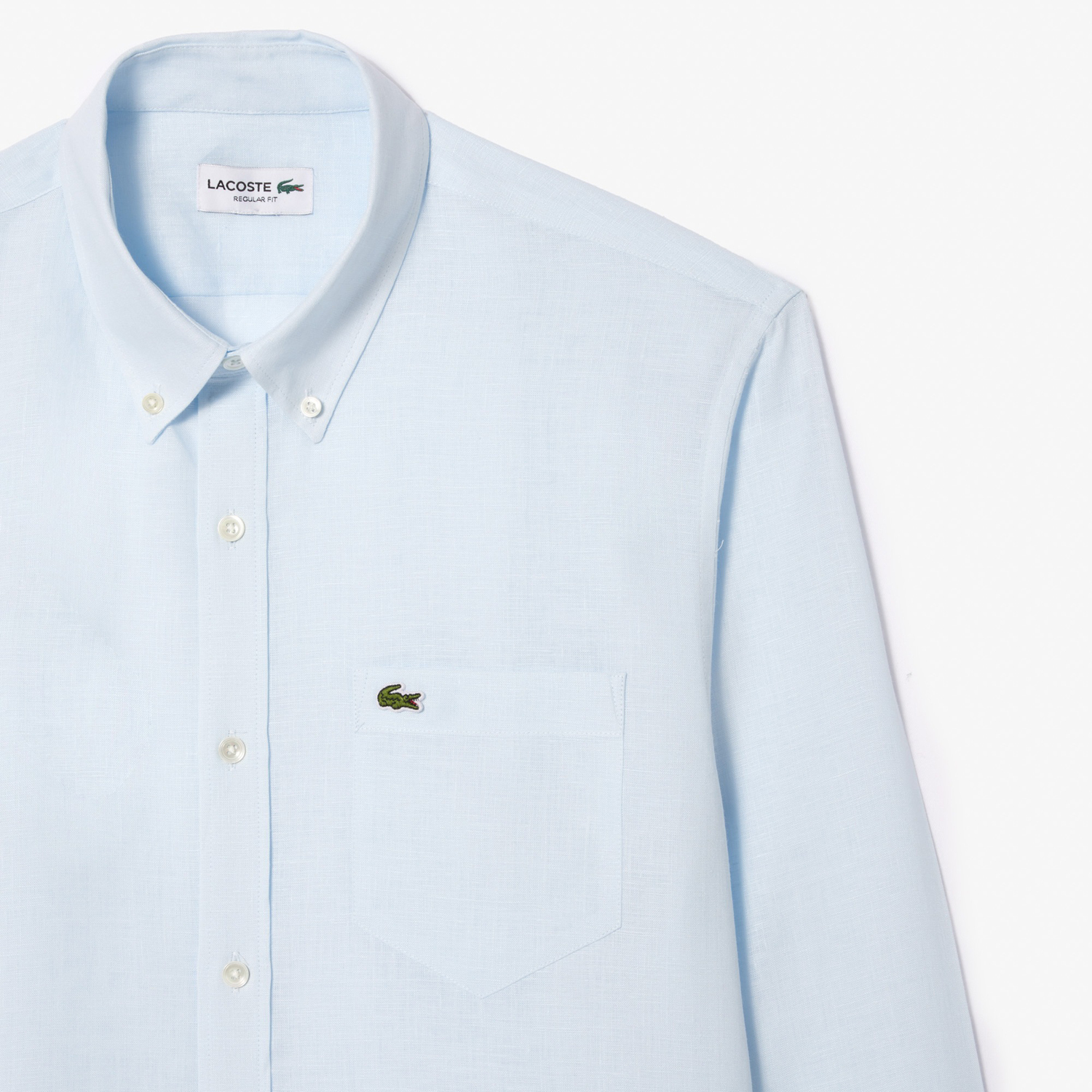 Рубашка Lacoste Regular Fit Linen, светло-голубой — фото 2