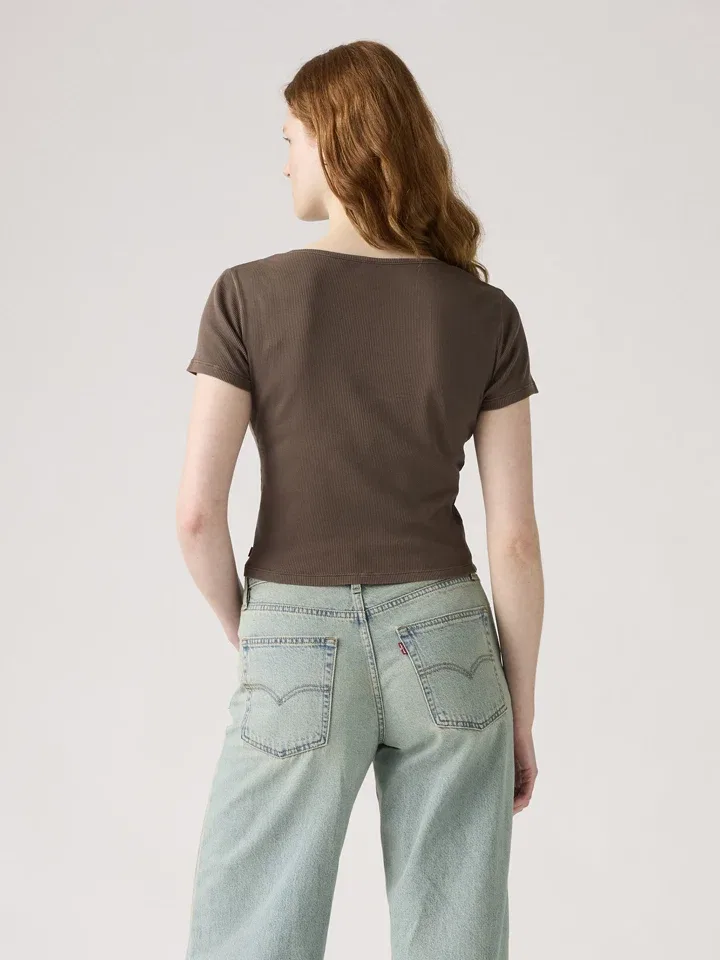 Женская футболка с круглым вырезом Levi's, Brown — фото 3