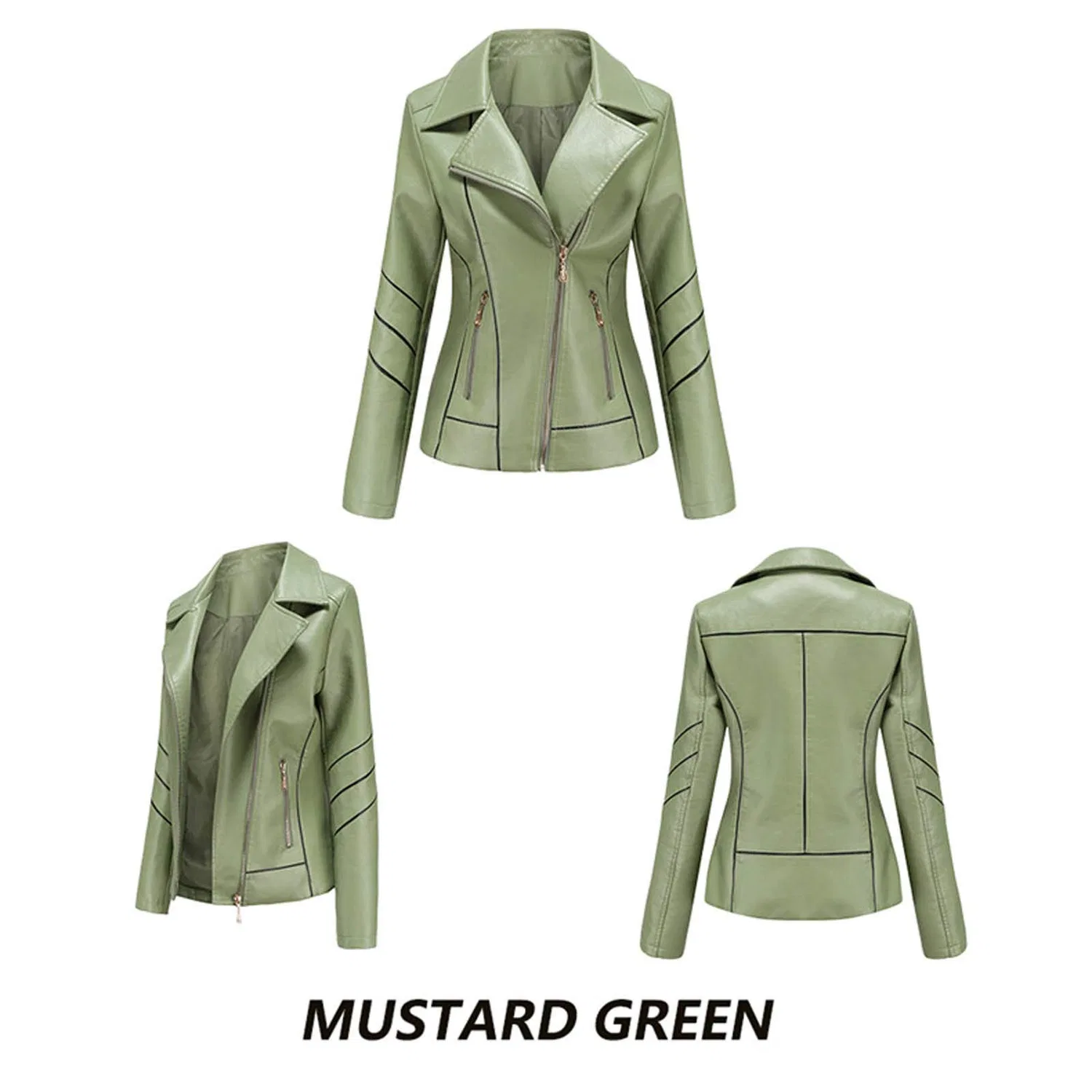 Женская куртка-косуха с принтом, модель Classic Short Jacket, Verde — фото 4