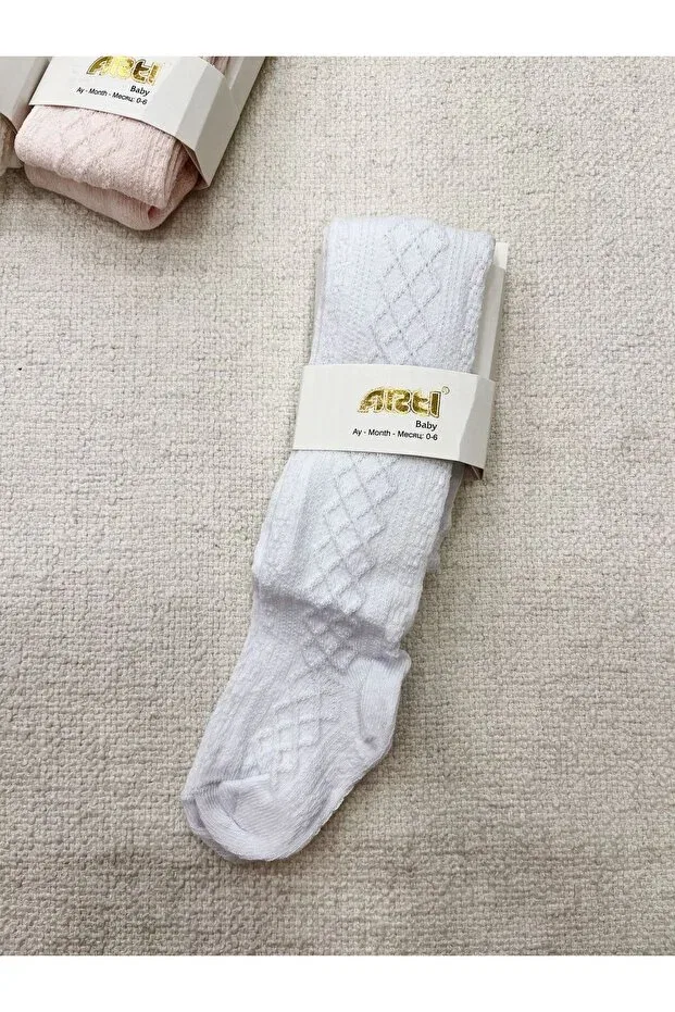 Детские колготки с ромбовидным узором Katamino, White