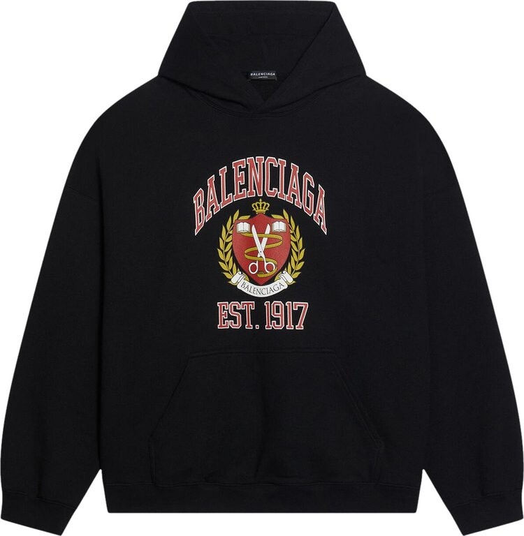

Худи Balenciaga Wide Fit Hoodie 'Black/Red', черный