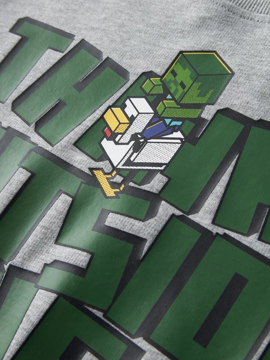 Толстовка NAME IT с надписью «Minecraft» в серо-пятнистом цвете — фото 3