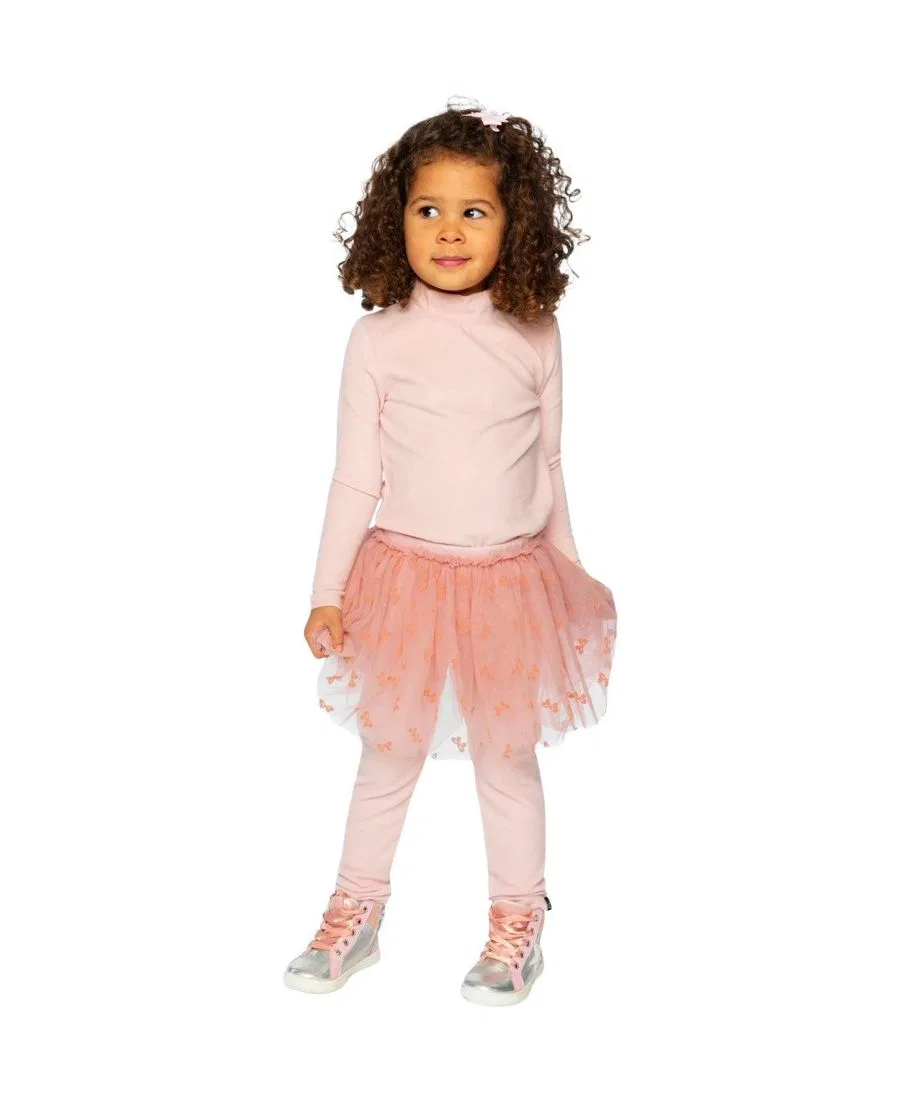 Леггинсы с юбкой-пачкой из футера, модель Girls Must-Haves Deux par Deux, Pale Dusty Pink — фото 4