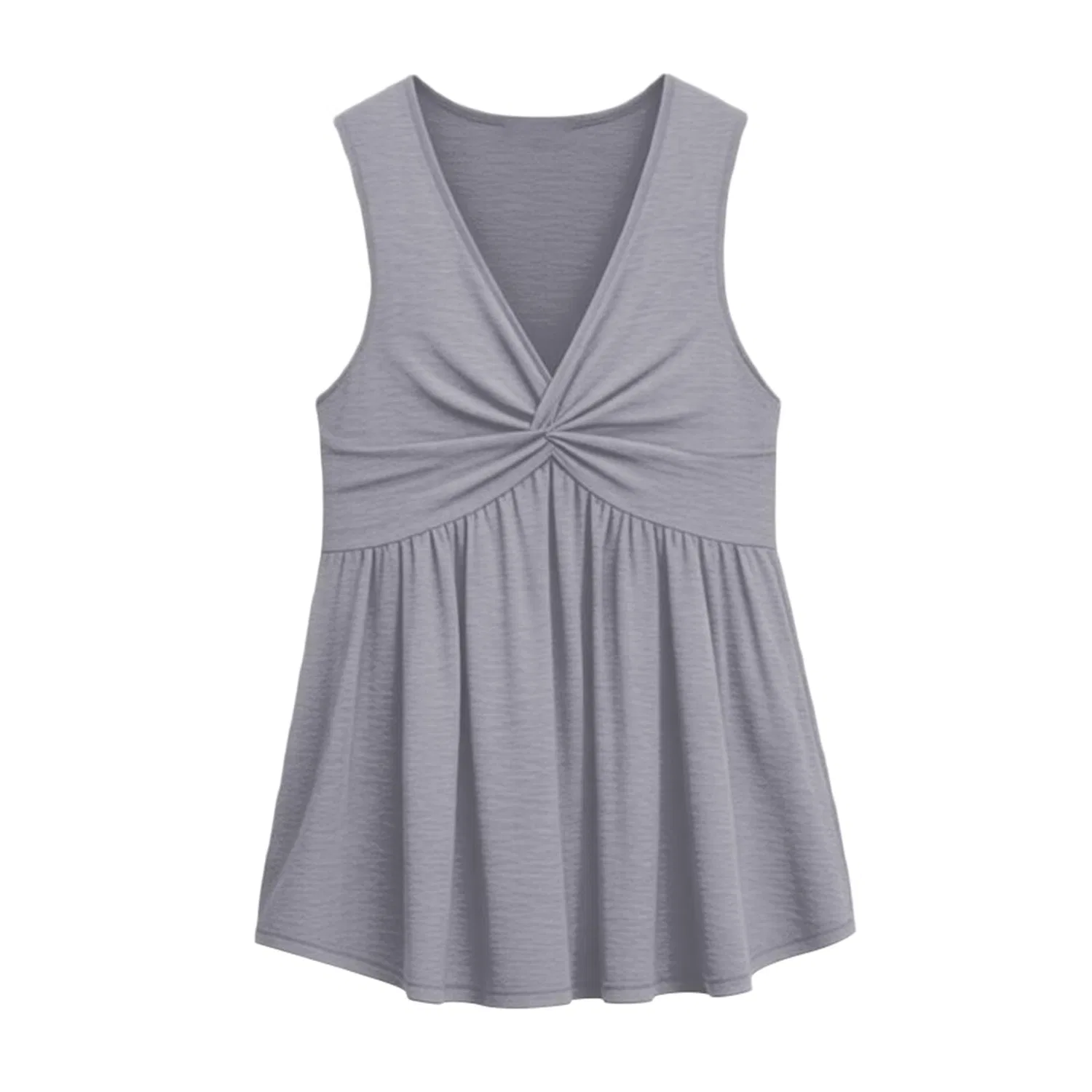 Женская безрукавка с V-образным вырезом Y2K Tank Top, Grigio — фото 4
