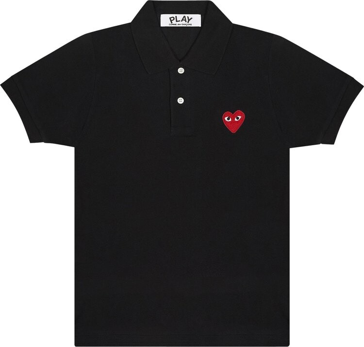 

Футболка Comme des Garçons PLAY Emblem Polo Tee 'Black', черный