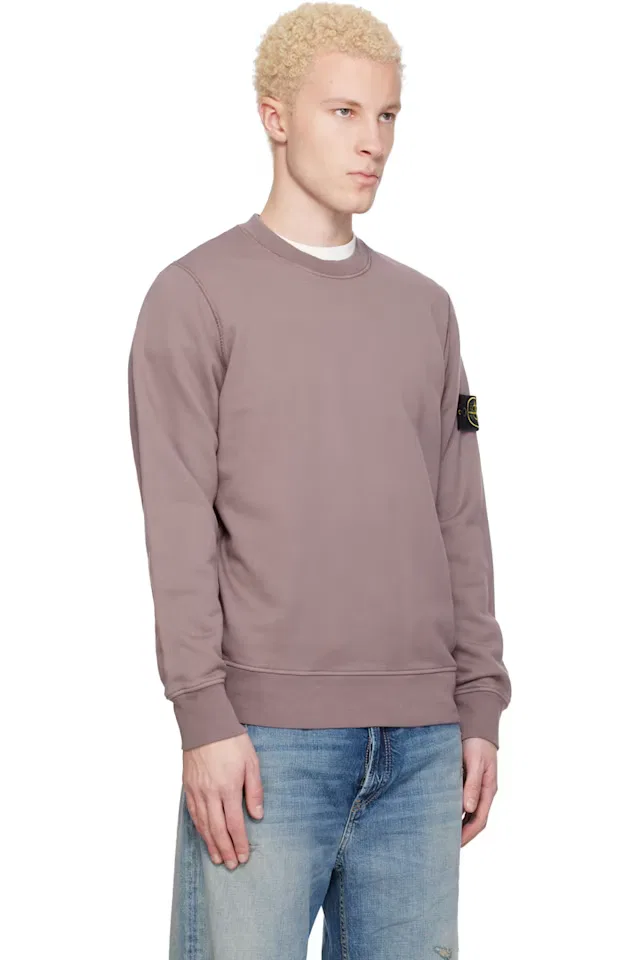 Фиолетовый свитшот из органического хлопка с начесом Stone Island — фото 2