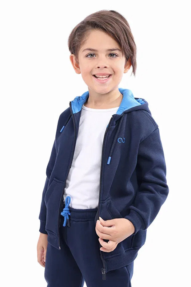 Детский кардиган с вышивкой Unisex kids embroidered cardigan Toontoy, Navy Blue