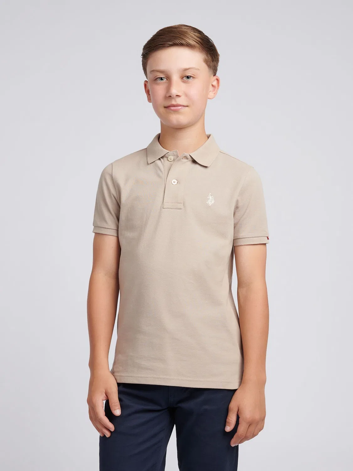 Поло U.S. Polo Assn. Double Horsemen, натуральный
